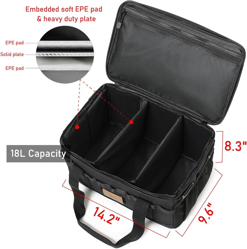 Lemubeane Tactical Camping Storage Bag 18L Tactical Utility Tote Bag Camping Cookware Organizer Trunk Organizer (Black) - Image 2